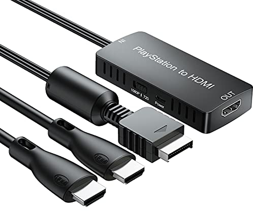 LiNKFOR Adaptateur convertisseur PS vers HDMI 1080p HD, Meilleure saturation des couleurs compatible PS1/2/3