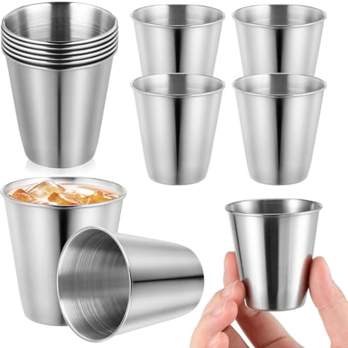 TOYANDONA 12 Tasses À Liqueur En Acier Inoxydable 2.17 Oz Gobelets Portables Antirouille Pour Whisky Vodka Bar Maison Fête