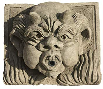 Steinfiguren Horn Gargoyle Wandschild Wasserspeier