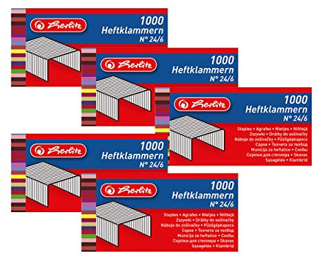 Herlitz Heftklammer 24/6 1000 Stück (5 Packungen/No. 24/6)
