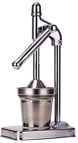 Juicer manual con palanca, prensa de frutas para naranjas, cítricos, exprimidor de limón de acero inoxidable de acero inoxidable. (Color : Silver)