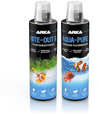 MICROBE-LIFT Nite-Out II – Bakterienstarter für Süß- und Meerwasser Aquarium, für schnellen Fischbesatz, 473ml & Aqua-Pure - Flüssiges Filtermedium mit lebenden Bakterien, 473ml