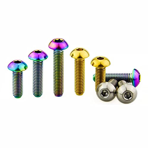 6 stücke Titan Bolzen M5 x 15mm 16mm 20mm Runde Kopf Ti Bolzen Sechseckige oder Torx Farbige Hexagon Sockel Ti Schrauben TI Befestigungselemente (Color : Gold Color, Dimensions : M5x16mm 6pcs-Torx)