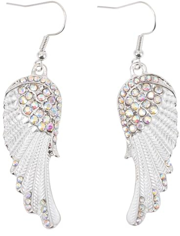 Delikat Cubic Zirconia Ängelvinge för kvinnor Lättvikts Dangle Drop Design Hypoallergen smycken present till alla hjärtans dag bröllopsfest och vardagskläder