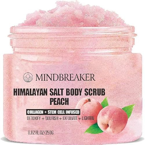 Himalaya Salz Körper peeling, Peeling Körpersalz Peeling zum Peelen und Befeuchten der Haut – tolle Geschenke für Frauen und Männer (Pfirsich)