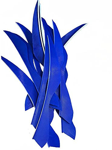 ACCMOS 50 Stück Pfeilfedern Bogenschießen Befiederung 5 Zoll Elf Truthahn-Feder für DIY Jagdpfeil Bogensport Zubehörteil (Blue)