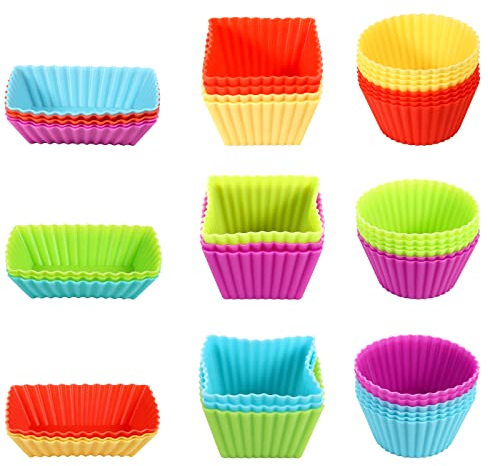 KINBOM 40pcs Silicone Lunch Box Dividers, Silicone Cupcake Muffin Liners Bento Bundle Lunch Box Dividers for Kids Lunch, Baking Accessories