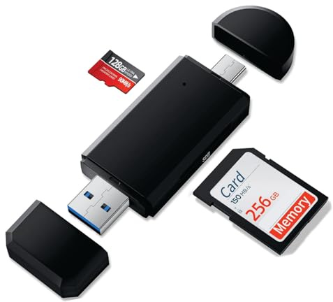 USB 3.0 Lecteur Cartes SD, USB C/Thunderbolt 3, Adaptateur Micro SD pour Macbook Pro, MacBook, iMac, Samsung S20/S10/S9/S8, Huawei P50/P40/P30/P20/Mate 40/30