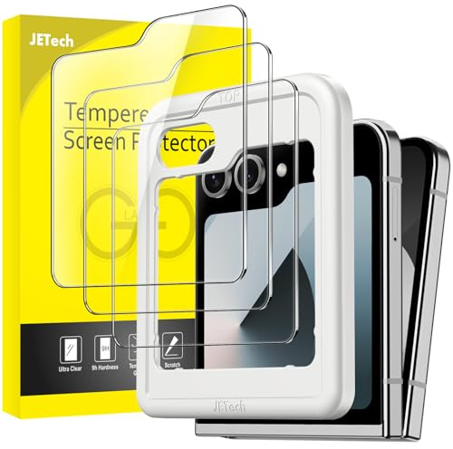 JETech Pellicola Protettiva Frontale per Galaxy Z Flip 7 FE/Flip 6, 3 Pezzi | Vetro Temperato, Strumento Installazione Facile, HD Trasparente, Compatibile con Custodie