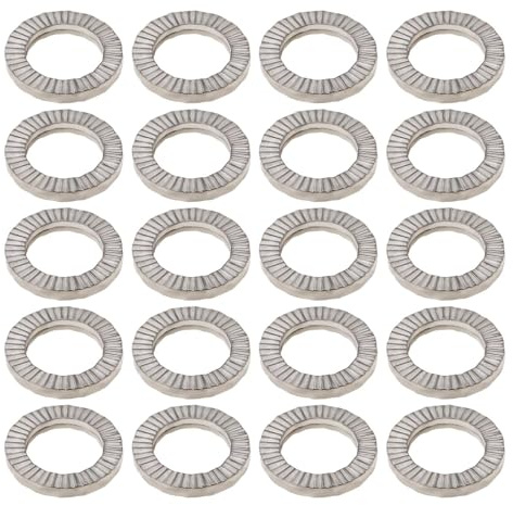 ECSiNG 20 Pièces M8 Rondelles en Acier Au Manganèse Rondelles de Verrouillage à Double Pile Diamètre Extérieur 13,5 Mm épaisseur 2 Mm pour Répartir La Pression des Boulons Et des écrous