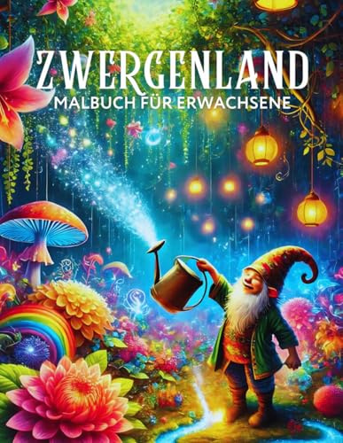 Zwergenland Malbuch für Erwachsene: Bezaubernde Designs von Fantasiegnomen, ihren magischen Häusern und Freunden für Achtsamkeit und Entspannung