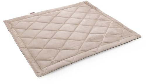 BOUTIQUE ZOO Weiche Hundematte aus Samtimitat – Komfortable, rutschfeste Hundeliege, Hundebett, Matte für Haustier, Velvet Beige, M: 60 x 80 cm