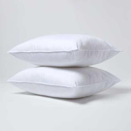 HOMESCAPES Lot de 2 oreillers en Microfibre, Oreiller 60x70 cm, Oreillers synthétiques hypoallergénique antiacariens