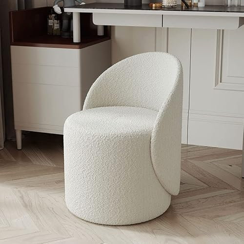 Moderner Drehstuhl mit bequemem, gemütlichem Boucle-Sessel für Wohnzimmer, Schlafzimmer, runder Akzent-Stuhl mit 360° drehbarem Metallfuß
