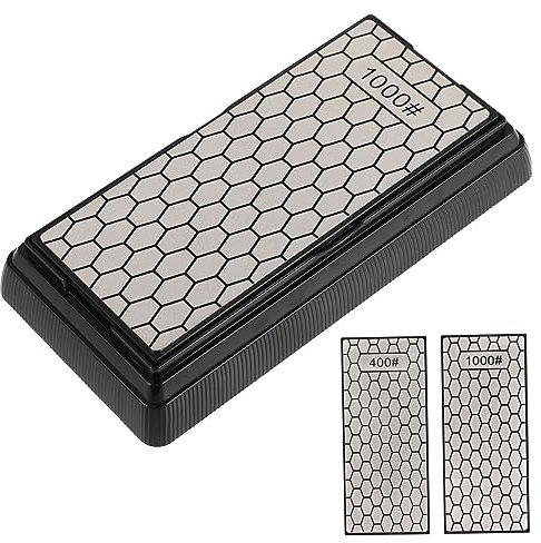 NUOBESTY Sharpener Household Sharping Tool Extra Fine Coarse Plate Non Slip Base Grit Diamond Sharpening Stone for Cutlery Sharpener