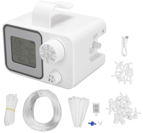 riego automático, dispositivos de riego automático de plantas con temporizador de agua, pantalla LED, kit de riego por goteo automático para interiores plantas interior balcones