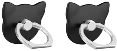 Msagkah 2 supporti ad anello per cellulare, 2 supporti ad anello per cellulare, 360° per tutti gli smartphone e i telefoni cellulari (nero)