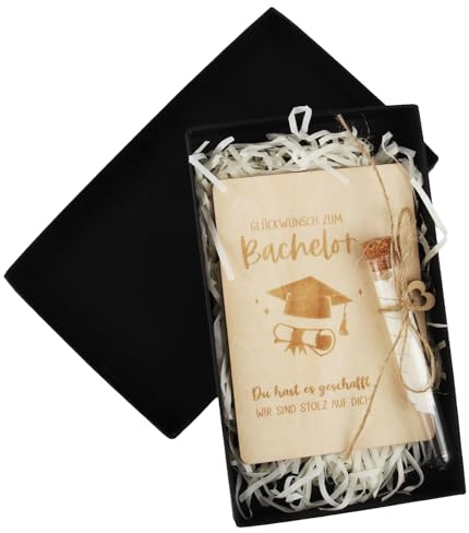 Xbessc Geldgeschenke Verpacken mit Reagenzgläser und Geschenkbox Wunscherfüller Geldgeschenk Verpackung Holz Geld Geschenk Kreatives Bachelor Abschluss Geschenk für Jungen und Mädchen