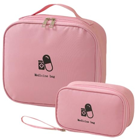 DWFEYOI 2 Pezzi Kit Pronto Soccorso Da Viaggio, Borsa Di Pronto Soccorso,Kit Primo Soccorso Da Viaggio, Cassetta Pronto Soccorso, Porta Medicine, Scatola Medicinali,Borsa Medico Pronto Soccorso