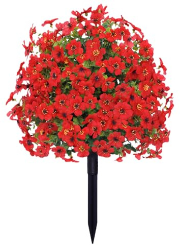 Arbustos Artificiales,Setos Artificiales | De Bolas Violetas Resistentes A Los Rayos UV Y Clima 58cm Decoración para Cementerio Porche Patio Trasero Boda Puerta