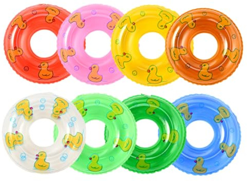 LRXIYODE 8 StüCk Mini-Schwimmringe Spielzeug FüR Pool Badewanne Und Fotorequisiten Kompakte Aufblasbare Schwimmringe FüR Kinder Wasserspaß Und Partydeko