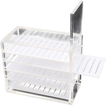 Mehrschichtige Wimpernbox aus Acryl mit Schublade und Skala Silber | Aufbewahrung und Präsentation für Wimpern, Tragbar, für Werkzeuge, Geeignet für Wimpernverlängerungsstudio