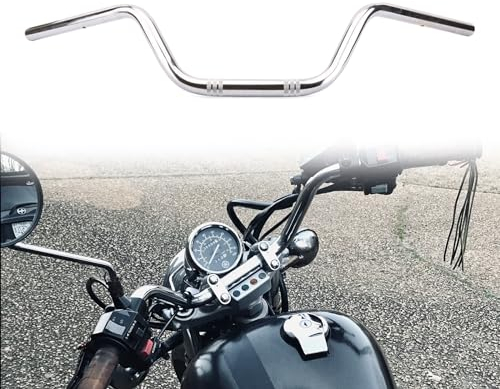AnXin Motorcycle 7/8 Handlebars Drag High-Rise Tracker Handle Bars Universal For Sportster XL 883 1200 Custom Chopper Cruiser Bobber Softail Dyna Tour Glide Road CG125 Chrome