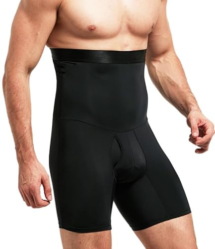 QUAFORT Pantalones Cortos de Control de Abdomen para Hombre, Cintura Alta, Adelgazante, Moldeador, Pierna íntima, Calzoncillos