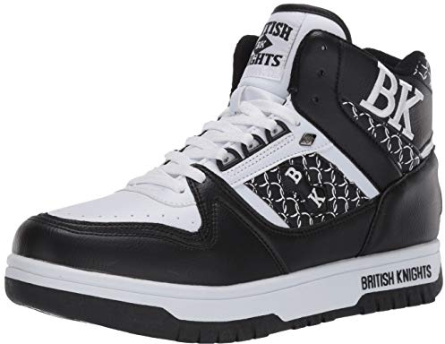 British Knights Men's Kings SL Classic Hi Top Fashion Sneaker, Black/White, 9 M US