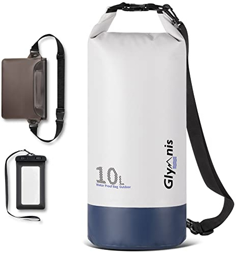 Glymnis Dry Bag wasserdichte Tasche 5L/10L/20L Wasserdichter Packsack | mit Bauchtasche und Tragegurt Waterproof für Wassersport Strand Schwimmen Bootfahren Reisen Camping