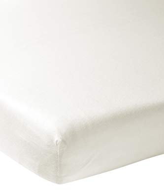 Meyco Spannbettlaken Kinderbett 60x120cm Jersey Spannlaken Offwhite | 100 % Baumwolle - Oeko Tex zertifiziert - Spannbetttuch - Rundum-Gummizug - atmungsaktiv & hautfreundlich
