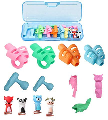 BaiJ Guide Doigt Enfant,13 Pièces Grips pour Crayon Aide à l’écriture Avec 3 étapes d'amélioration Progressive Conceptions