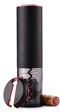 Apribottiglie Elettrico, Cavatappi Elettrico, Ricaricabile Contiene Cavatappi Automatico e Taglia-capsule Apribottiglie per Vino Accessori per Vino,Nero