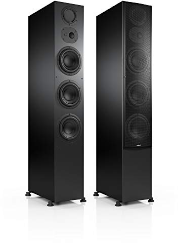 Nubert nuLine 334 | Schwarzes Standlautsprecherpaar | 2 Stück Standbox | Lautsprecher für Stereo | Heimkino & HiFi Qualität auf hohem Niveau | Passive Standboxen mit 3 Wege Technik