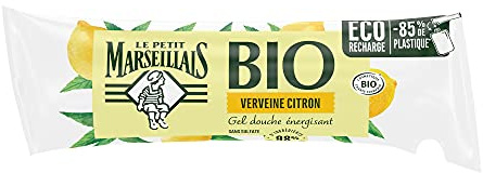 Le Petit Marseillais – Recharge Gel Douche Énergisant Certifié BIO Verveine Citron (berlingot de 250 ml) – 98 % d'origine naturelle et pH neutre pour la peau
