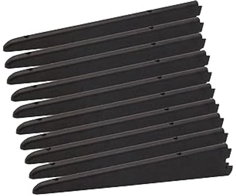 EAI Twin Slot Wall Mounted Shelving Bracket - Pack of 10, Black, 270mm | Strong, Heavy Duty Steel Shelf Bracket | for Shed, Garage, Indoor Storage | Easy to Install Rack