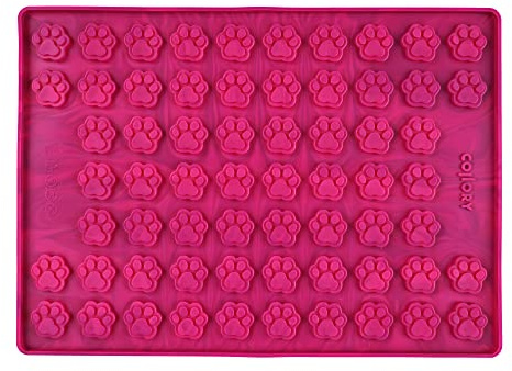Collory Medium Pfoten (3cm) Silikon Backmatte, Hunde Tatzen, Backform für DIY Hundekekse und Leckerlis, Knochenbackform, Pralinenform, Schokoladenform, Antihaftend und Lebensmittelecht (BPA-Frei)