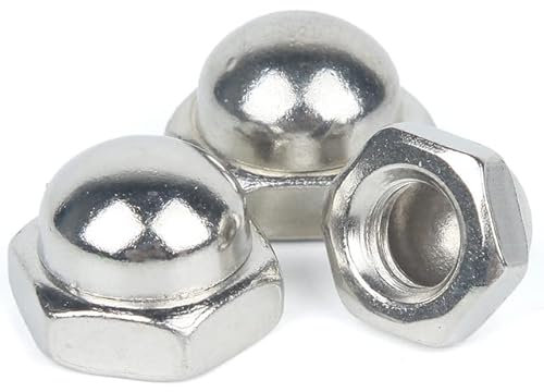 50 Stück Hutmutter M3 M4 M5 M6 M8 M10 M12 M14 M16 M20 M24 304 Edelstahl Schwarz Weiß Nylon Messing Kappenabdeckung Dome Blindmuttern-M18 (1 Stück), vernickelt