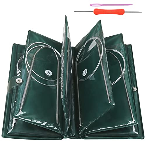 Aeeque Rundstricknadel 80 cm, Edelstahl Set für Arthritis, Anfänger, 1,5-5,0 mm Leicht für Pullover, DIY Strickwerkzeuge