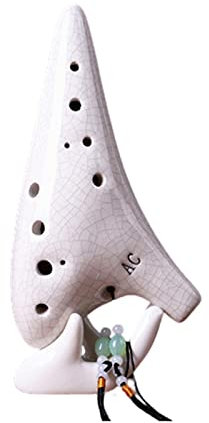 Ocarina flöte Geräucherte Okarina 12 Löcher Alt C Ton AC Okarina Instrument Anfängerunterricht 12 Löcher Okarina (Color : 3/4)