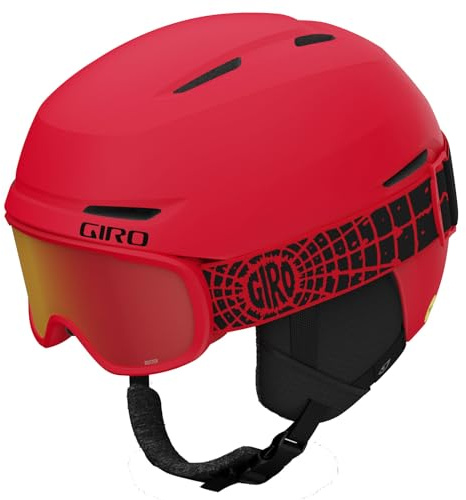 Giro Spur Combo Pack Toddler Ski Helmet - Snowboarding Helmet with Matching Goggles for Kids, Boys, and Girls - Matte Bright Red S (52-55.5cm)