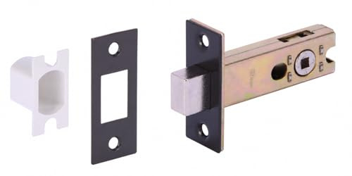 HANDLEZONE® Bathroom Toilet Door Deadbolt Lock - Black Matt - 76mm Bolt with 57mm Backset