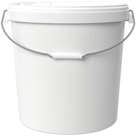 Jerrycanshop - Eimer Mit Deckel 31,5L - 100% Luft- Und Flüssigkeitsdicht - Lebensmittelecht - Vorratseimer - Plastikeimer Mit Henkel - Leer - Eimer Rund - Frei Von BPA - Weiß