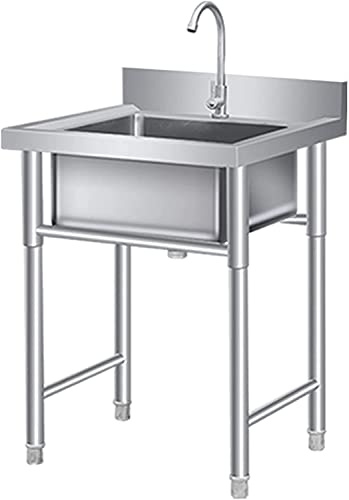 ANSNOW 50/60 cm Handwaschbecken, Edelstahl-Handwaschbecken, Gewerbliches Küchenbecken, Handverpflegung Mit Wasserhahn, Handwaschbecken Für Küche, Restaurant Und Zuhause