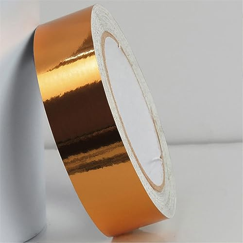 50m Selbstklebende Bordüre Tapete, PVC wasserdichte Tapete Bordüre Dekoration, Türrahmen Wandkantenschutz Home Wanddekoration for Wohnzimmer Badezimmer Küche Fliesen (Color : Glossy Gold, Size : W: