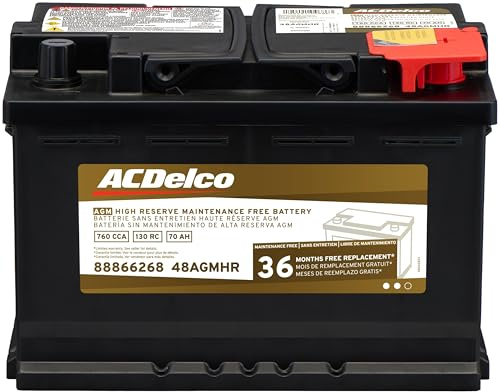 ACDelco Gold 48AGMHR (88866268) 36 Month Warranty High Reserve AGM BCI Group 48 Battery
