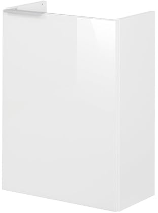 FACKELMANN Kara Waschbeckenunterschrank schmal – Unterschrank für Waschtisch im Gäste-WC (44 cm x 60 cm x 24,3 cm) – Türanschlag rechts – SBC Badezimmerschrank hängend in Weiß Hochglanz