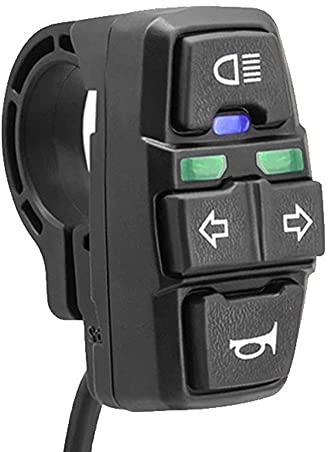 JINGFENG 3 in 1 Elektrofahrrad Scooter Schalter Scheinwerfer Blinker Hupe Schalter 36V/48V EIN/AUS Steuerschalter Wasserdicht für E-Bike Elektroroller Motorrad