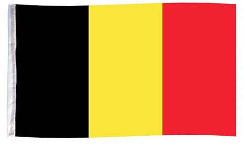 Murago - Belgien Fahne ca. 150x90cm mit Metallösen - belgische Hiss Flagge 90 x 150 cm wetterfest Fanartikel Polyester
