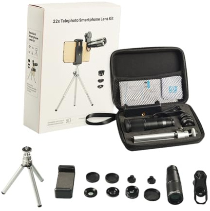 Hemobllo Lente Externa para Teléfono Móvil Teleobjetivo Gran Angular Lente de Ojo de Pez Macro para Cámara de Teléfono para Fotos y Videos de Paisajes y Retratos